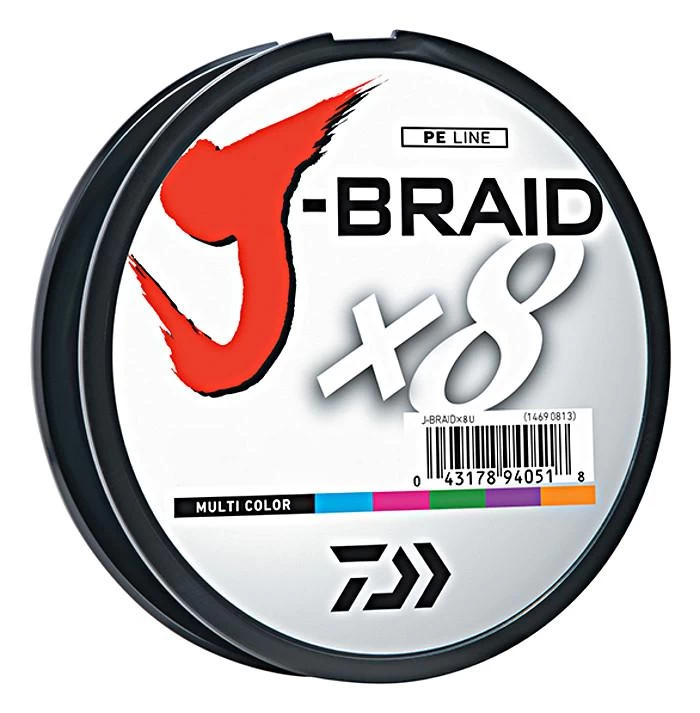 Daiwa J-Braid X8 Braided Line 165 Yards Multi-Color 3 Daiwa J-Braid X8 Braided Line 165 Yards Multi-Color