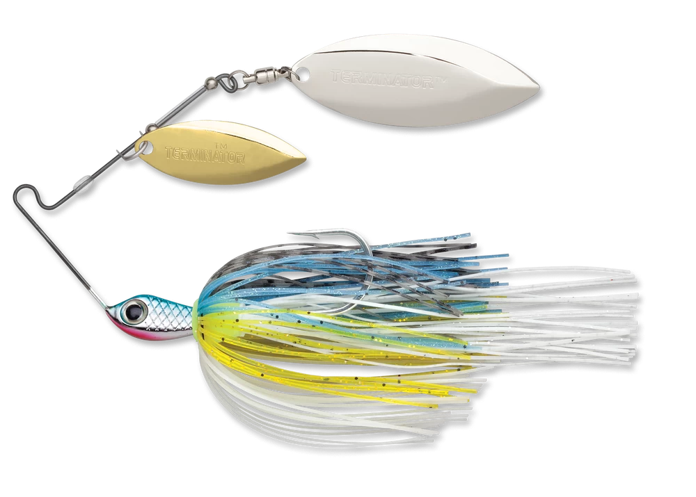 Terminator Stainless Pulse Skirt Spinnerbait Double Willow 3/8 Oz. 3 Terminator Stainless Pulse Skirt Spinnerbait Double Willow 3/8 Oz.
